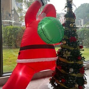 6.6ft Climbing Wall Santa Claus Inflatable Decoration